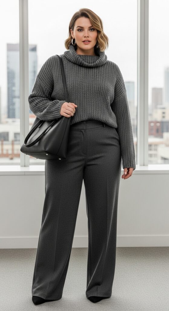 15 Plus Size Fall Work Outfits That Make You Feel Absolutely Fabulous (At Any Size!) 13 Monochromatic Moment