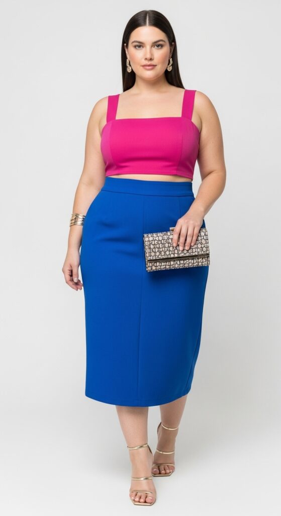 10 Fierce Plus-Size Summer Baddie Outfits for a Bold Curvy Look 11 Monochrome Set
