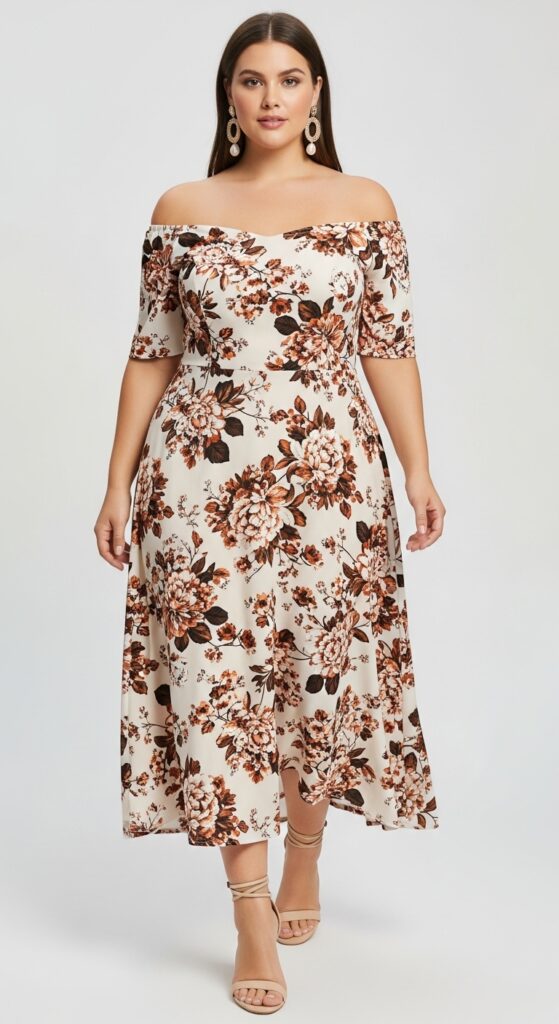Off-the-Shoulder Floral Dress