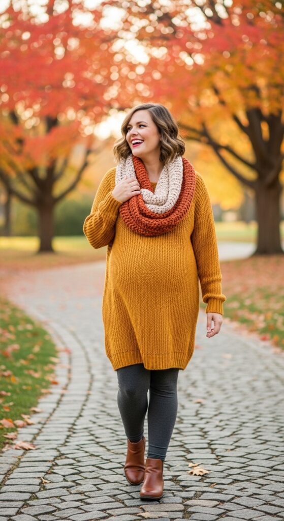 15 Plus Size Fall Maternity Outfits Curvy Women Will Love 16 Oversized Sweater Dress