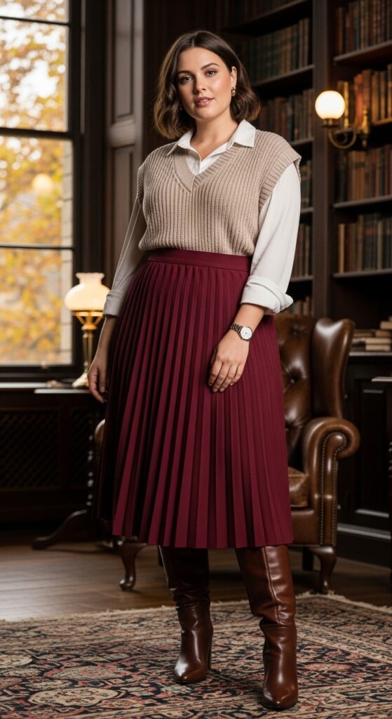 15 Plus Size Fall Inspiration Outfits to Ignite Your Style Confidence 15 Pleated & Pretty