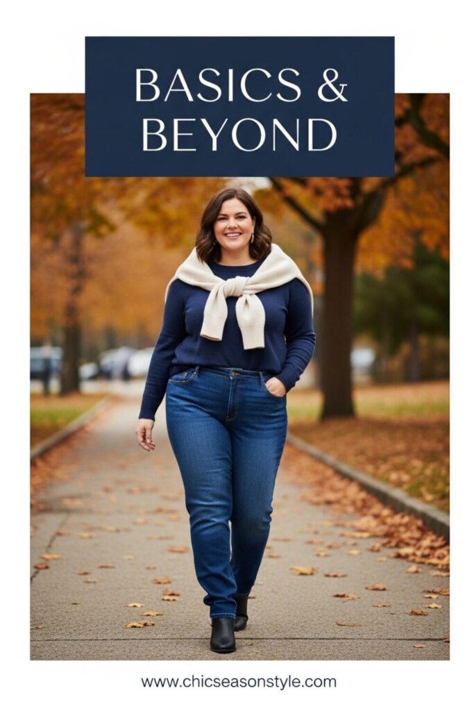 12 Plus Size Basic Fall Outfits That Curvy Women Love 1 Plus Size Basic Fall Outfits 12 Versatile Essentials