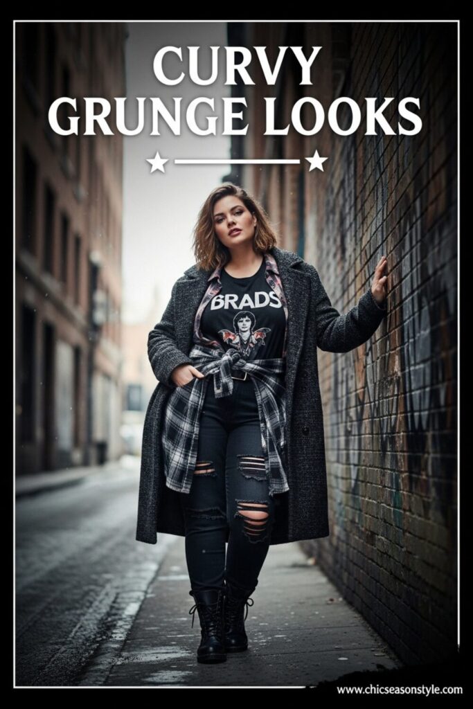 12 Plus Size Grunge Outfits for Winter with Chic Season Style 1 Plus Size Grunge Outfits That Nail the 90s Aesthetic