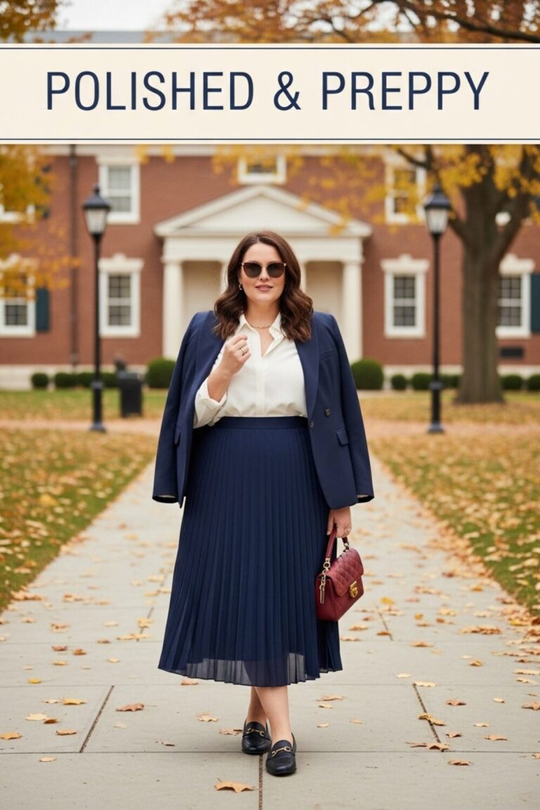 Plus Size Preppy Fall Outfits: 14 Polished & Effortless Looks