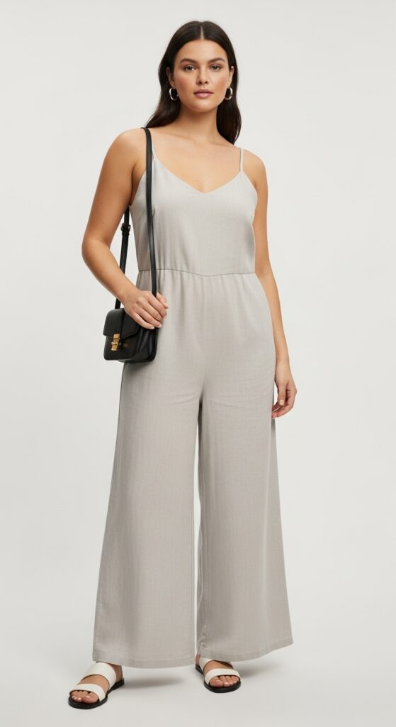 Scandinavian Simplicity Wide-Leg Linen Jumpsuit