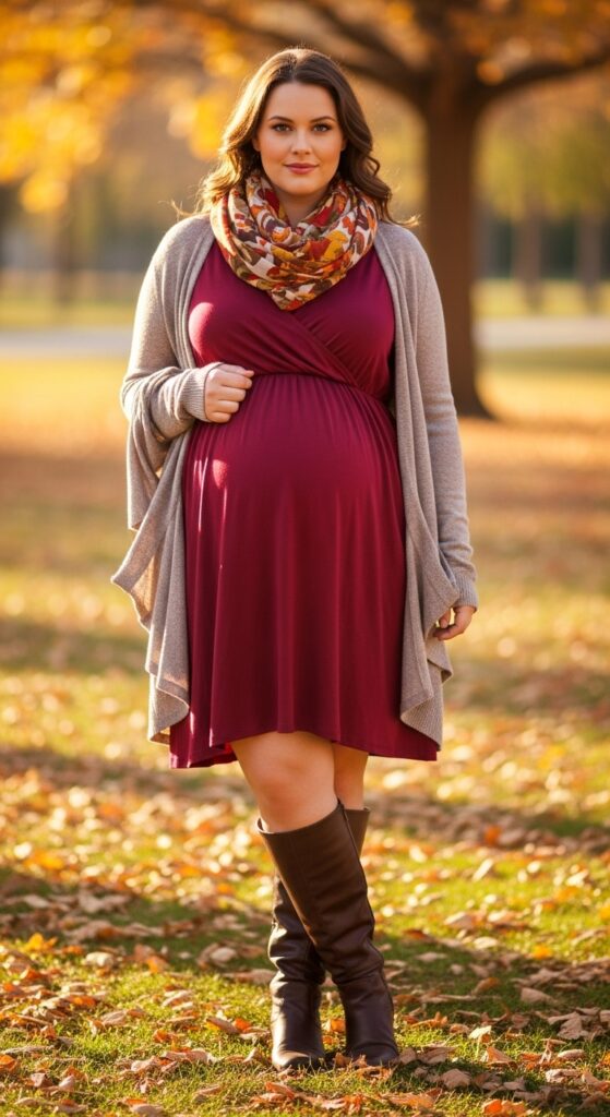 10 Stunning Plus Size Fall Outfits for Curvy Women with Big Stomach 4 Shift Dress with Cardigan