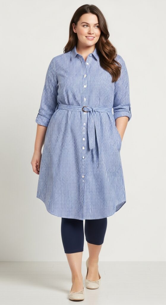Shirt Dress with Leggings