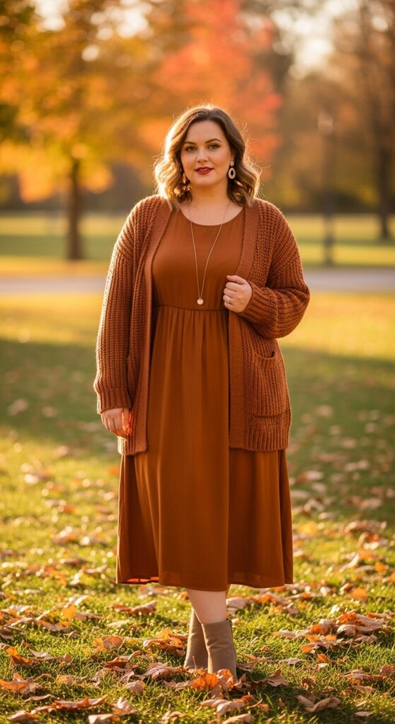 14 Plus Size Simple Fall Outfits Curvy Women Will Love 15 Simple Midi Dress
