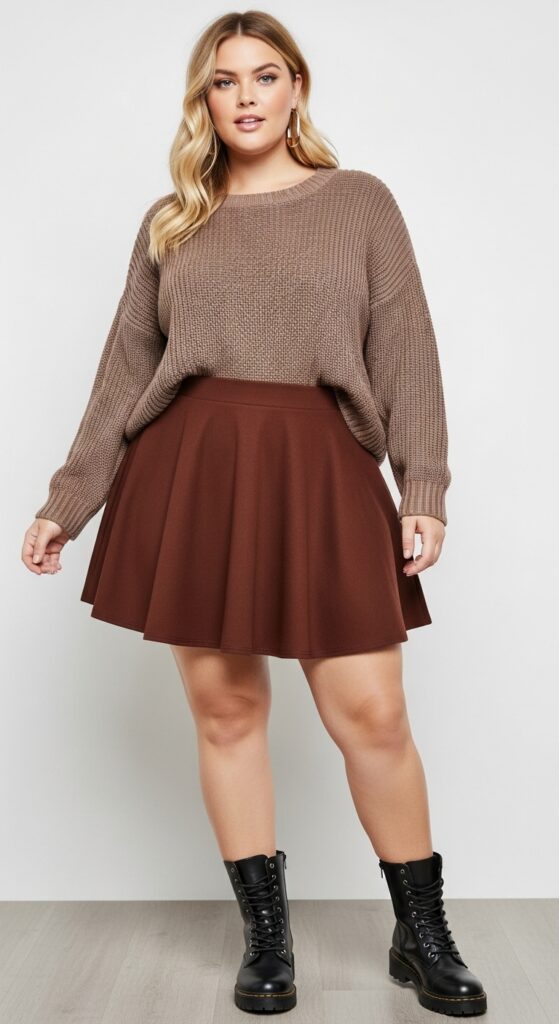 Skater Skirt and Oversized Sweater
