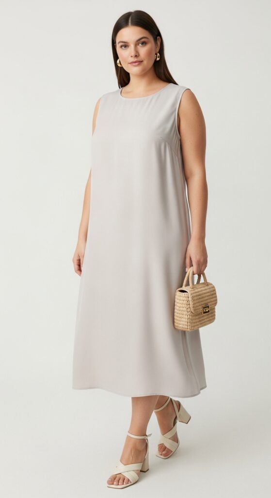 12 Plus Size Italian Summer Outfits for Curvy Women You’ll Love 8 Sleeveless Midi Dress Simple Yet Chic