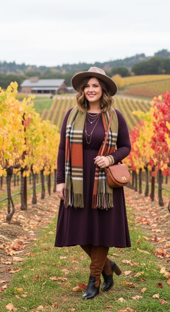 15 Plus Size Fall Winery Outfits for an Unforgettable Autumn Day 14 Statement Boots