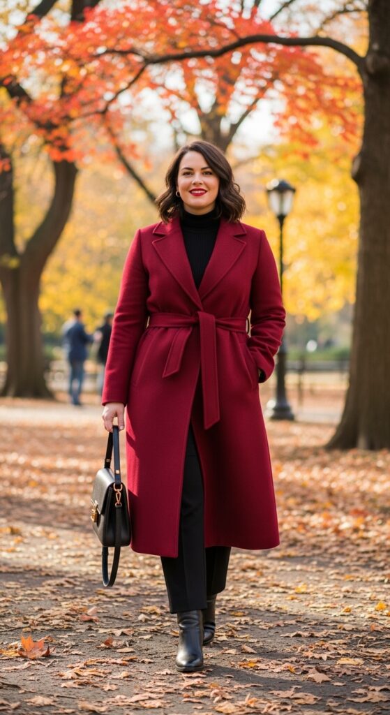 15 Plus Size New York Fall Outfits Curvy Women Will Love 7 Statement Coat & Simple Basics