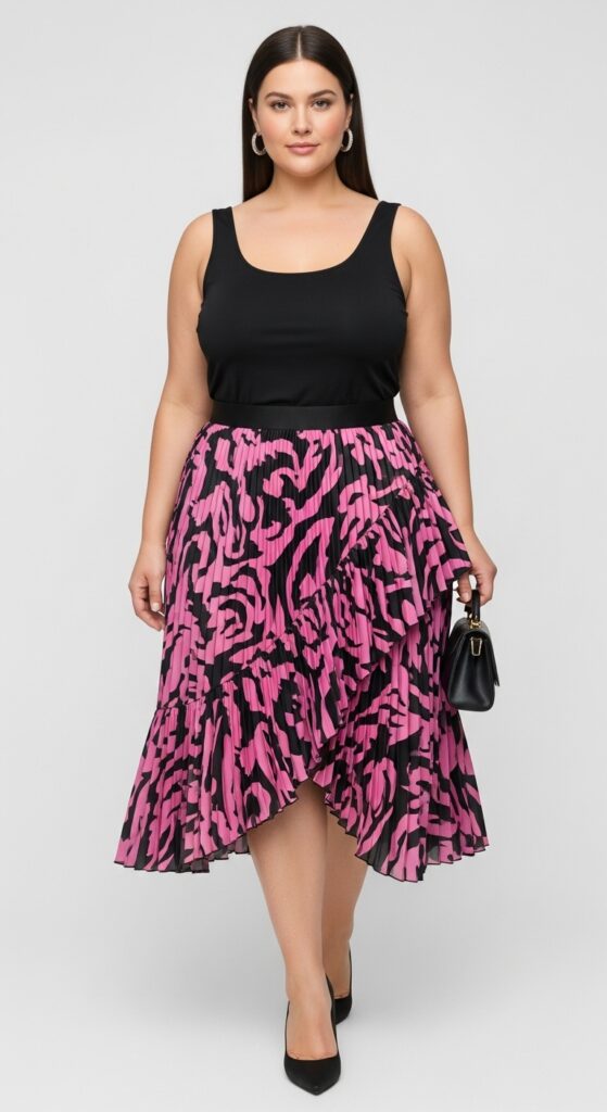 15 Stunning Plus Size Summer Party Outfits for Curvy Women You’ll Love 10 Statement Skirt & Simple Top Playful Yet Chic