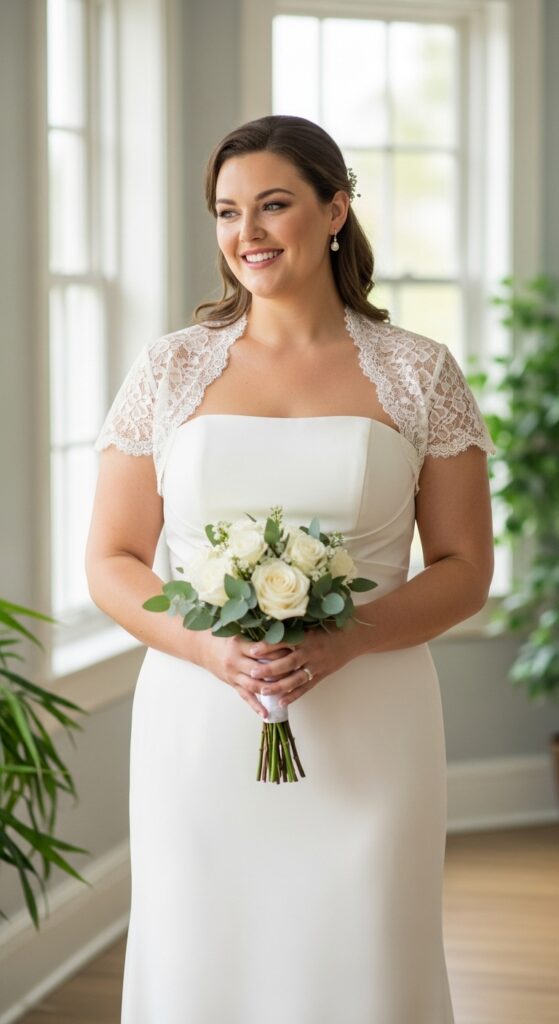 10 Simple Plus Size Civil Wedding Dresses Curvy Brides Will Love 11 Strapless Sheath Dress