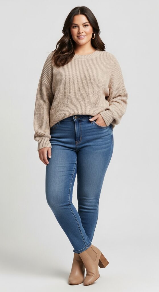 15 Plus Size New York Fall Outfits Curvy Women Will Love 16 Stretch Denim & Walkable Booties
