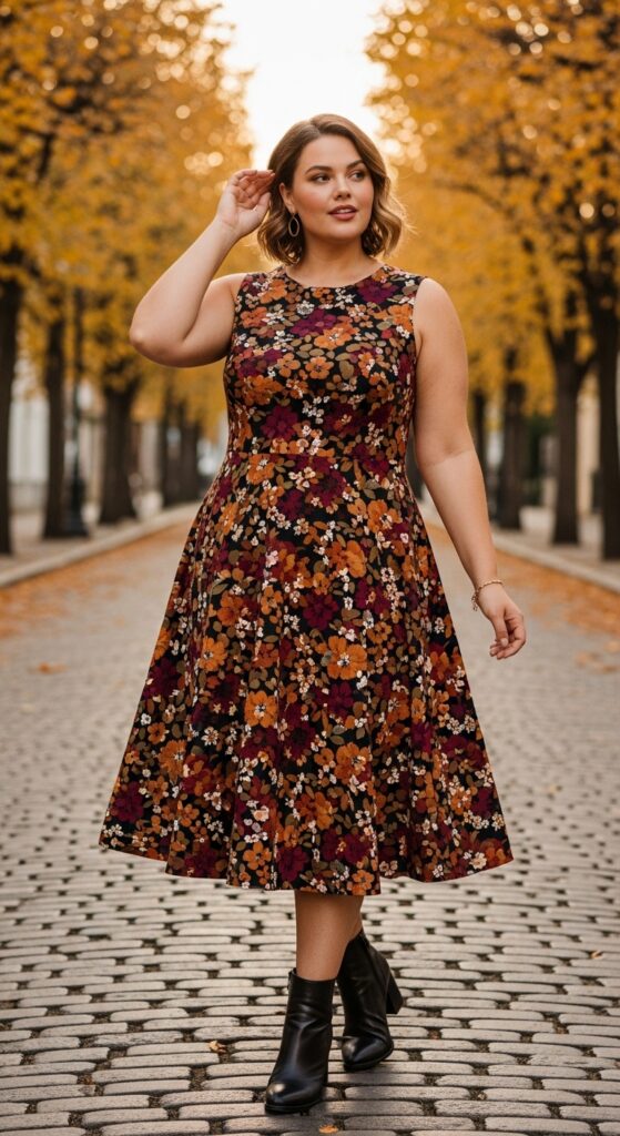 14 Plus Size Fall Transition Outfits to Master Every Temperature Swing 8 Summer Dress & Ankle Boots