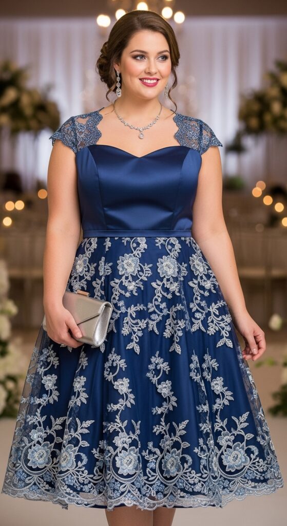 11 Plus Size Formal Wedding Guest Dresses That Are Just Wow 10 Tea-Length Dress