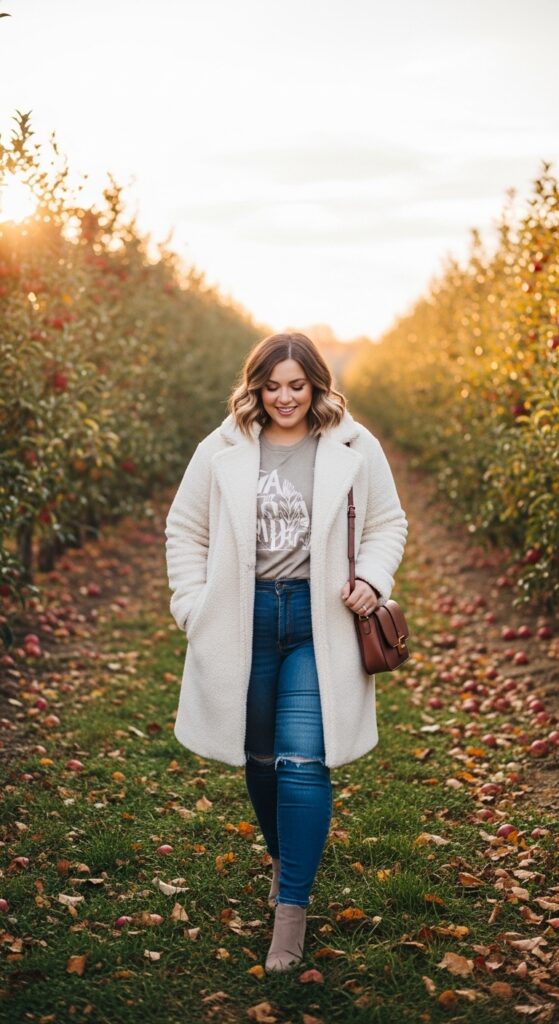 15 Plus Size Fall Inspiration Outfits to Ignite Your Style Confidence 6 Teddy Coat Magic