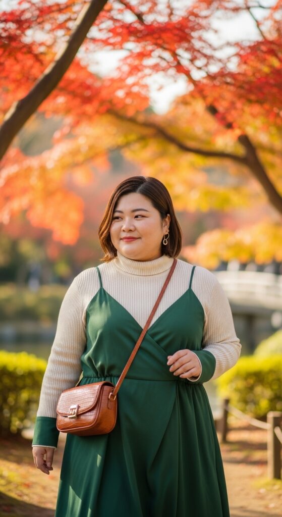 12 Plus Size Japanese Autumn Outfits for Effortless Elegance 7 The Airy Layers Look