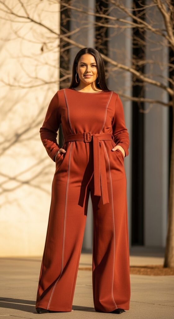 15 Plus Size Aesthetic Autumn Outfits for Expressive Style 11 The Architectural Silhouette