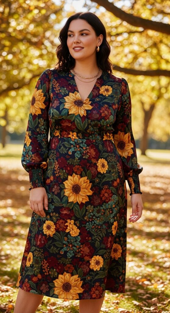 12 Plus Size Deep Autumn Outfits That Celebrate Your Rich Coloring 12 The Autumn Floral Dress
