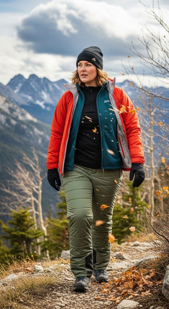 14 Plus Size Fall Hiking Outfits for Comfort & Confidence on the Trails 14 The Chilly Mountain Adventurer
