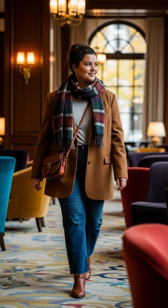 14 Plus Size Fall Travel Outfits for Comfort & Style on the Go 12 The Cozy Oversized Blazer