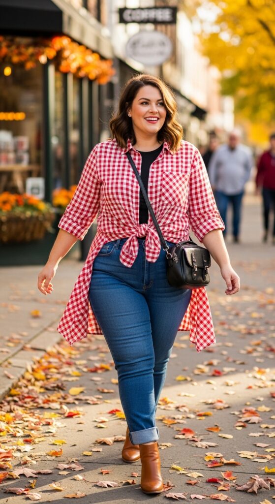The Gingham and Denim Combination