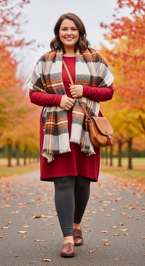14 Plus Size Fall Travel Outfits for Comfort & Style on the Go 6 The Legendary Leggings & Tunic Combo
