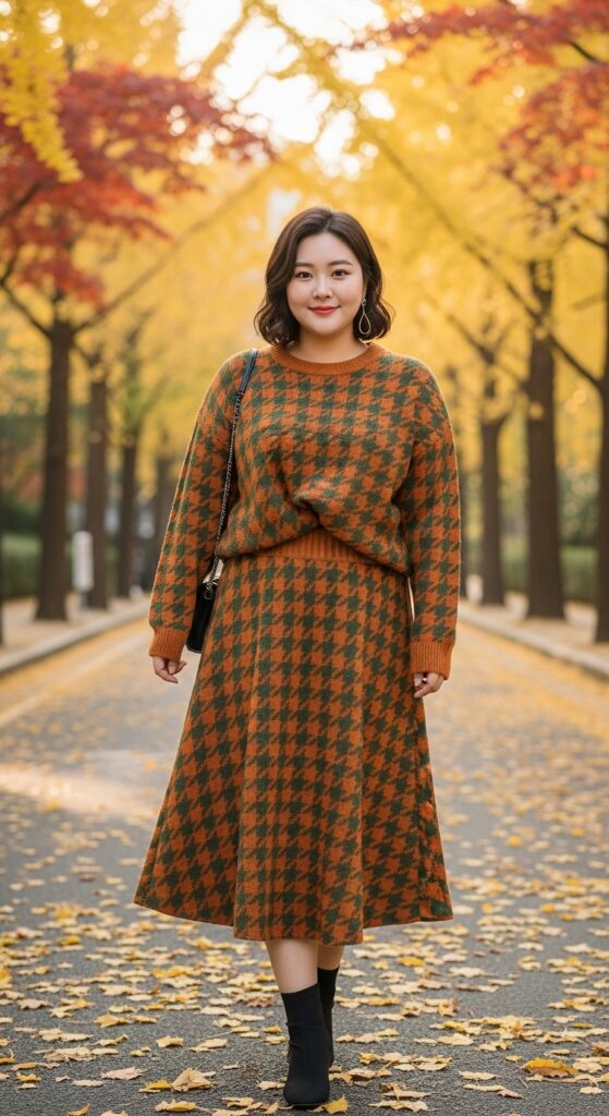 12 Plus Size Korean Autumn Outfits for Modern Curvy Style 10 The Matching Sweater Set
