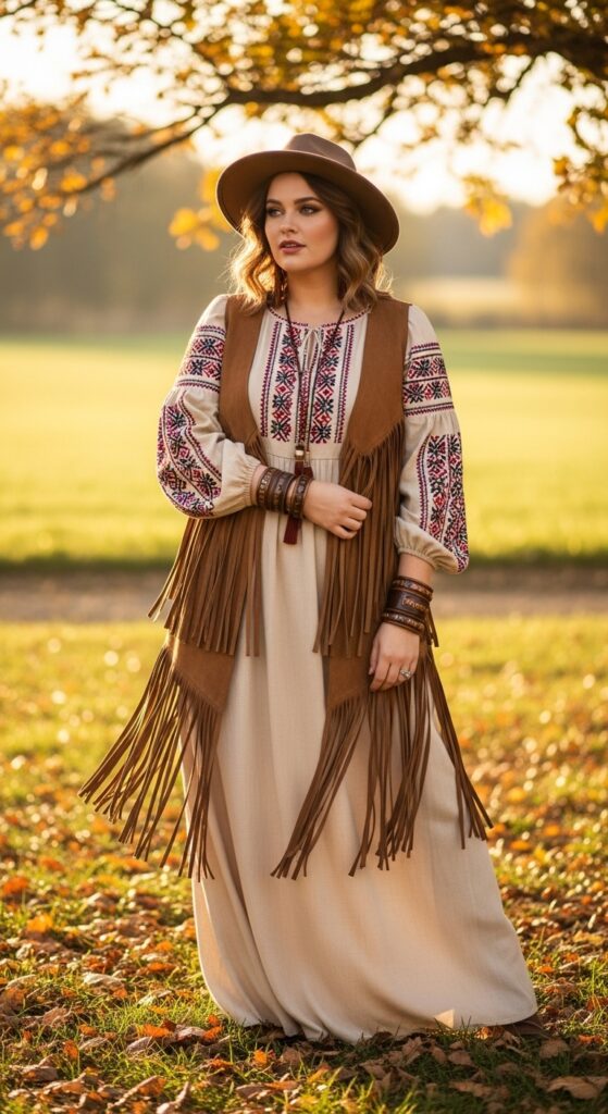 12 Plus Size Fall Alternative Outfits for the Confident, Curvy Woman 7 The Maxi Dress with Embroidery