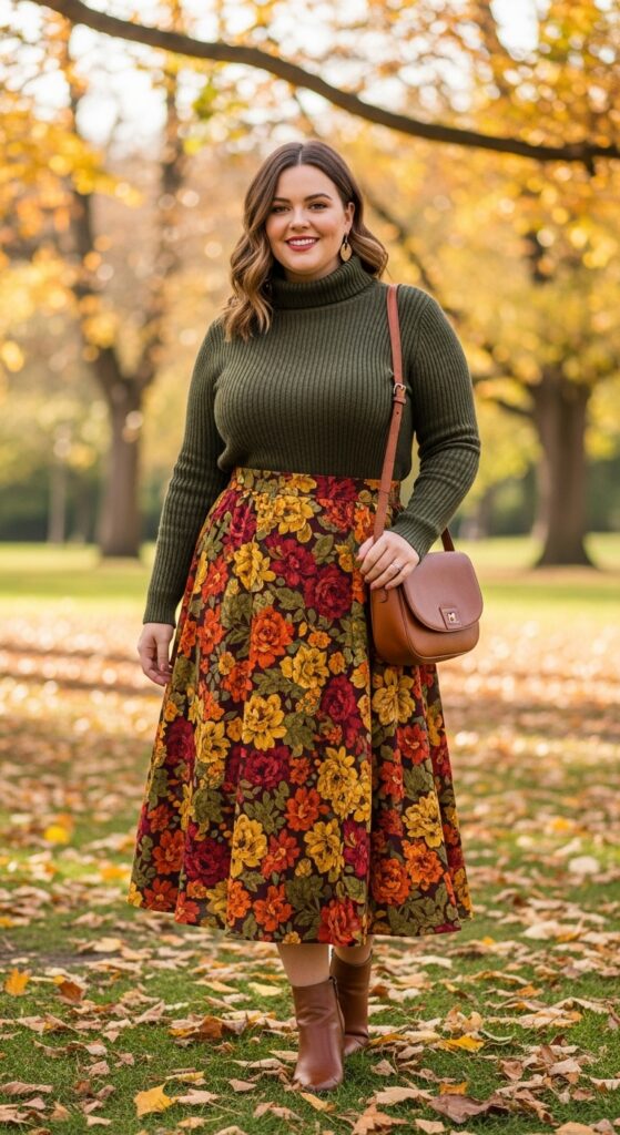 12 Plus Size Autumn Skirt Outfits for Effortless Style and Confidence 4 The Midi Skirt and Sweater Set