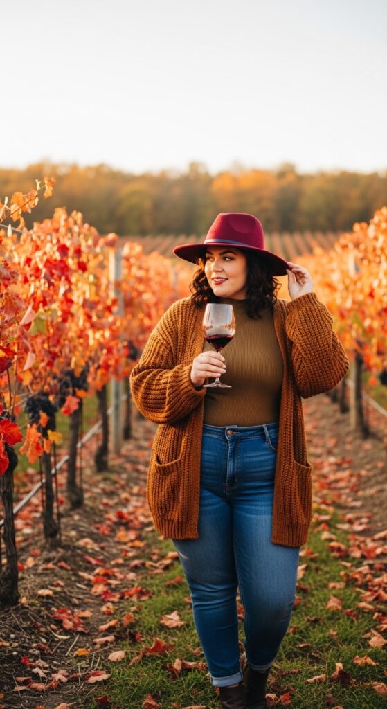 15 Plus Size Fall Winery Outfits for an Unforgettable Autumn Day 13 The Perfect Hat