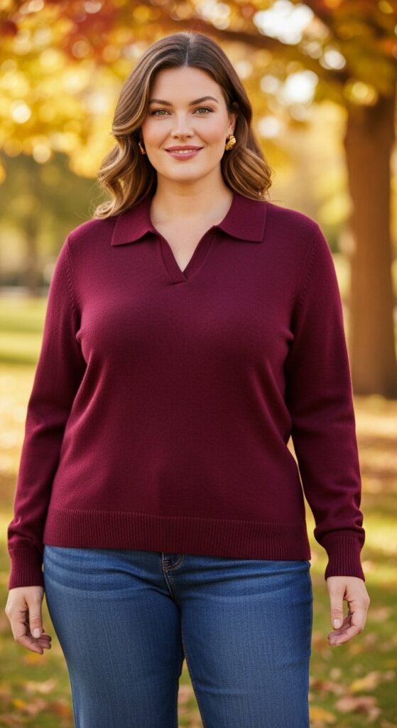 14 Plus Size Preppy Fall Outfits for Effortless, Polished Style 6 The Polo Neck Sweater
