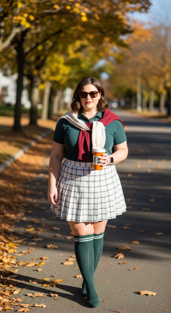 14 Plus Size Preppy Fall Outfits for Effortless, Polished Style 15 The Polo Shirt and Tennis Skirt