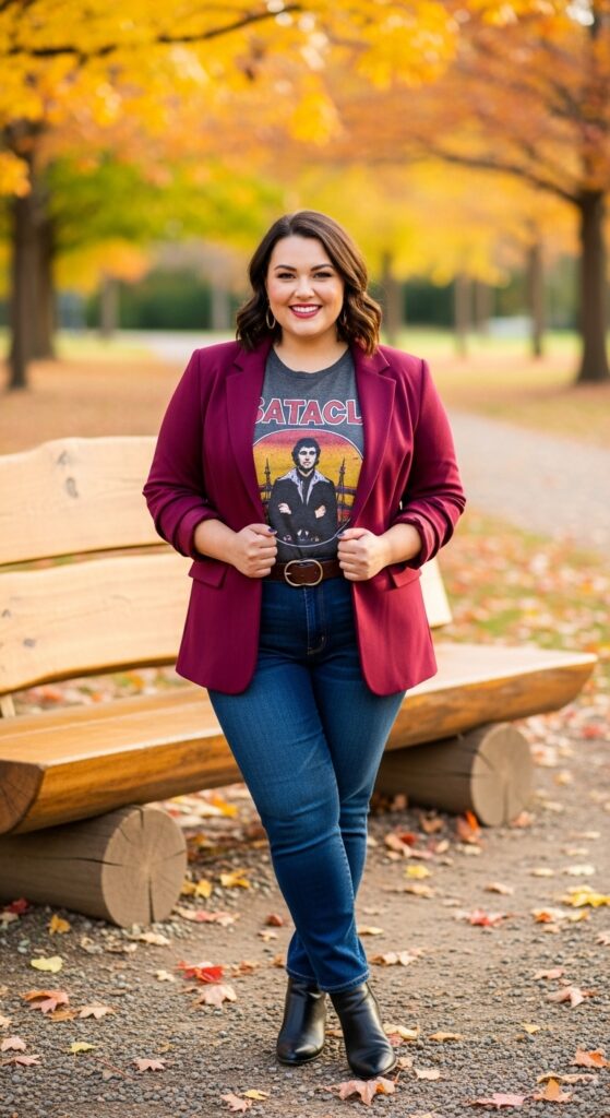 15 Plus Size Fall Inspiration Outfits to Ignite Your Style Confidence 7 The Power of a Blazer
