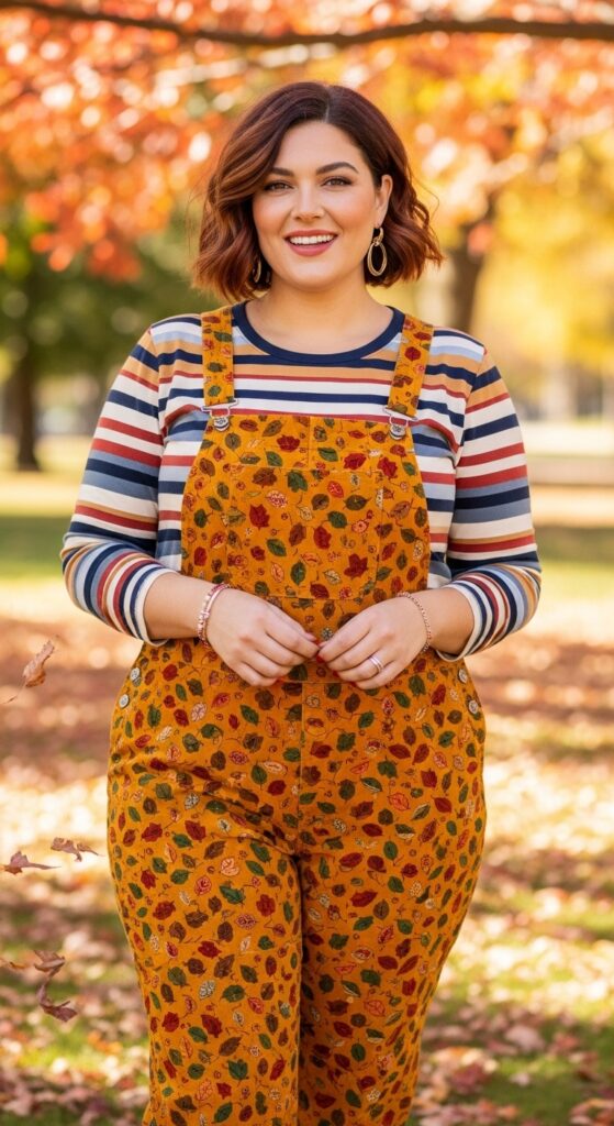 The Printed Corduroy Overalls
