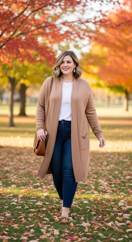14 Plus Size Preppy Fall Outfits for Effortless, Polished Style 14 The Quintessential Cardigan
