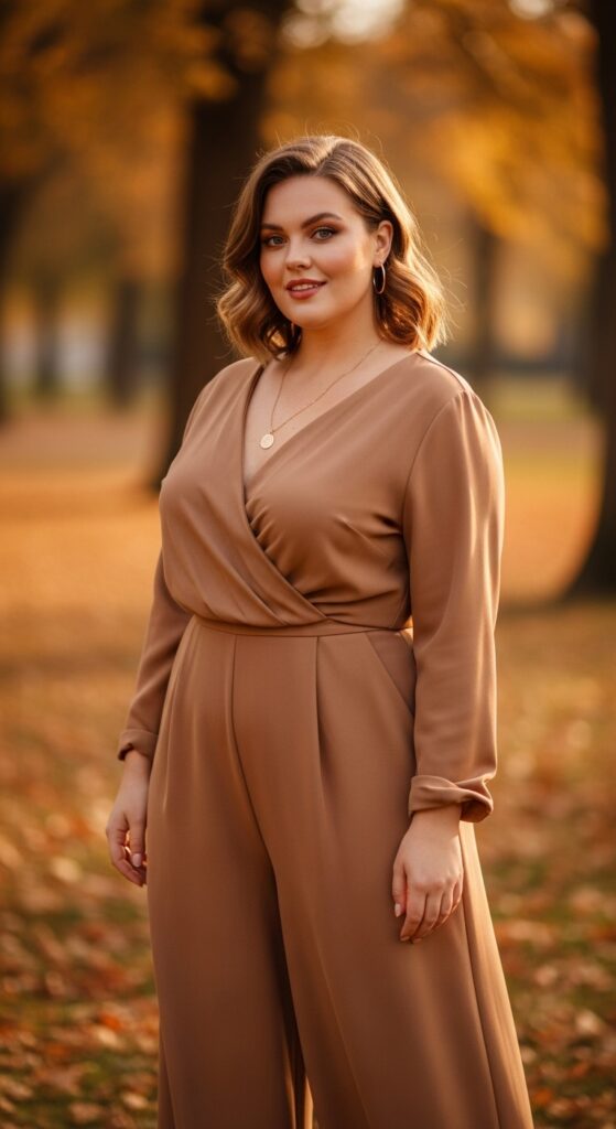 12 Plus Size Soft Autumn Outfits for Subtle, Radiant Style 11 The Soft Camel Statement