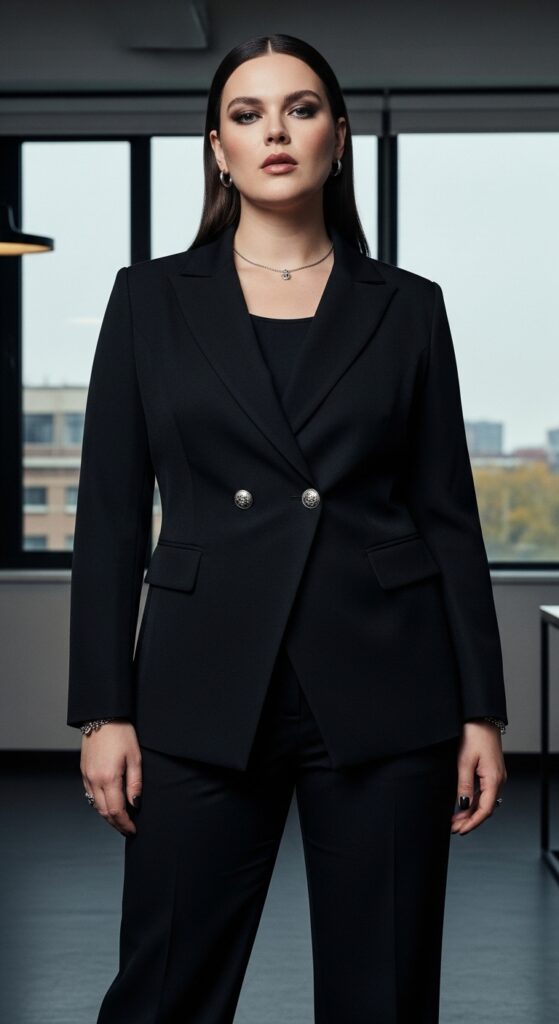 13 Plus Size Goth Fall Outfits for the Confident, Curvy Woman 15 The Statement Blazer and Trousers