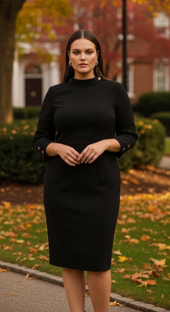 13 Plus Size Goth Fall Outfits for the Confident, Curvy Woman 14 The Tailored Dress with Goth Details
