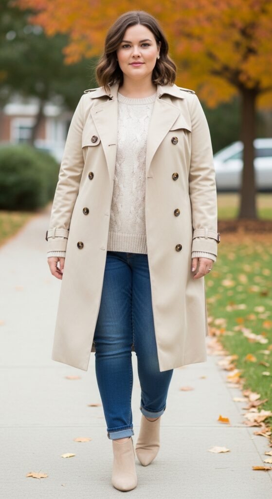 14 Plus Size Preppy Fall Outfits for Effortless, Polished Style 16 The Trench Coat