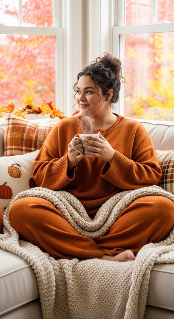 15 Plus Size Cozy Fall Outfits Curvy Women Will Love 17 The Ultimate Lounge Set