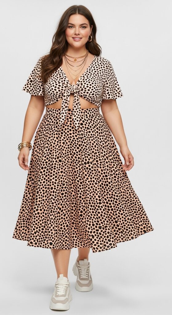 Tie-Front Top and A-Line Skirt