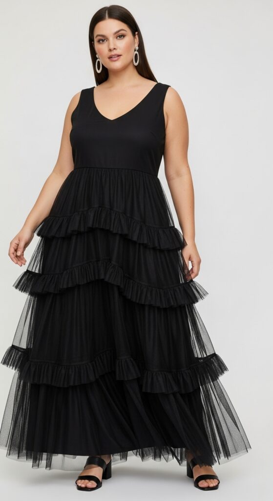 Tiered Tulle Maxi Dress