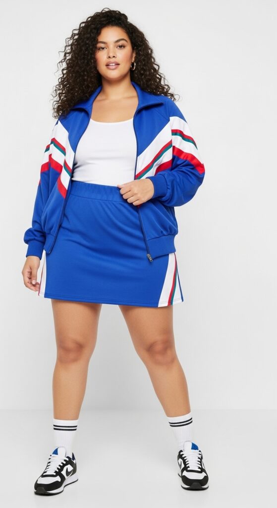 Track Jacket and Mini Skirt
