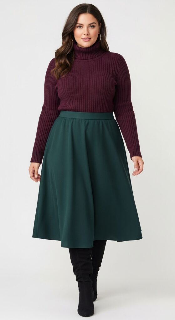Tulip Skirt and Turtleneck Sweater