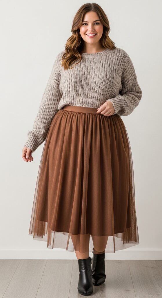 Tulle Skirt and Knit Sweater