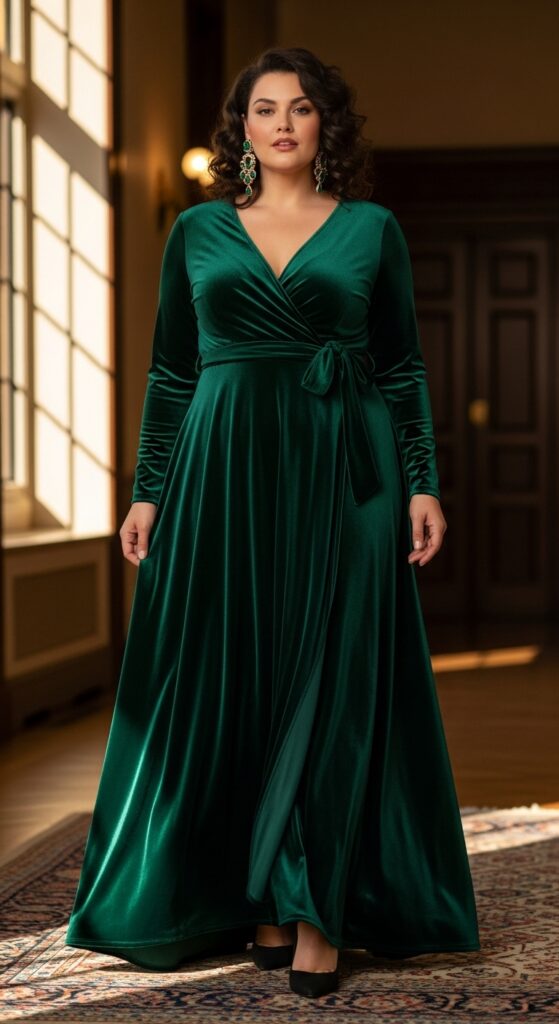 Velvet Wrap Gown