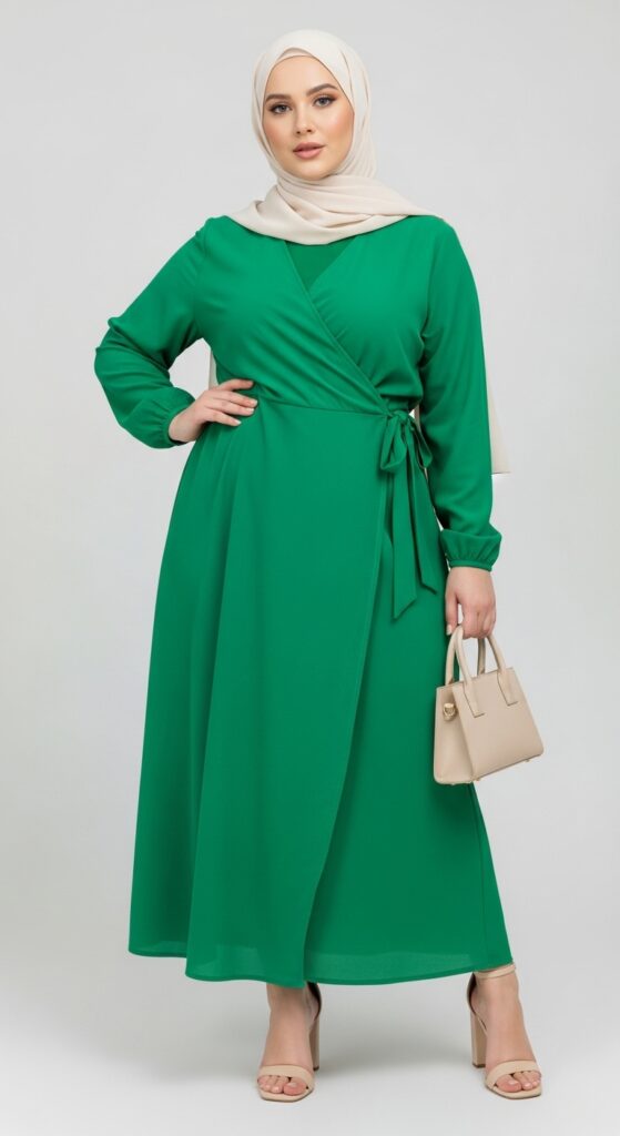 Wrap Dress in Vibrant Green